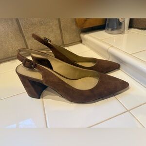 Ann Taylor Brown Suede Heels